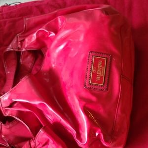 Valentino Vintage bow patent hobo bag